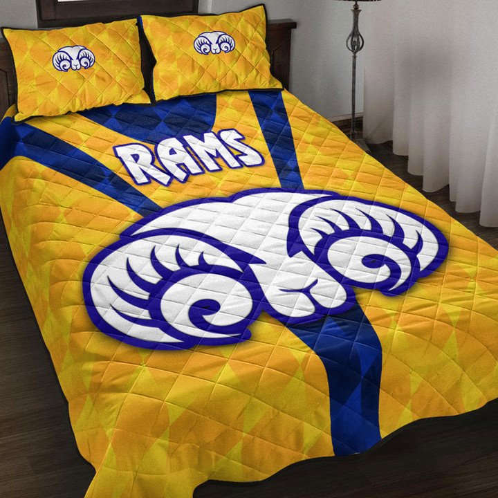 Adelaide Rams (Yellow) - Rugby Team Quilt Bed Set | lovenewzealand.co
