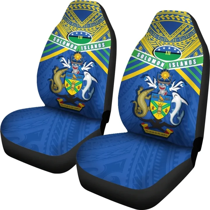 Solomon Islands Car Seat Covers Simple Coat Of Arms Rugby K13 | Lovenewzealand.co