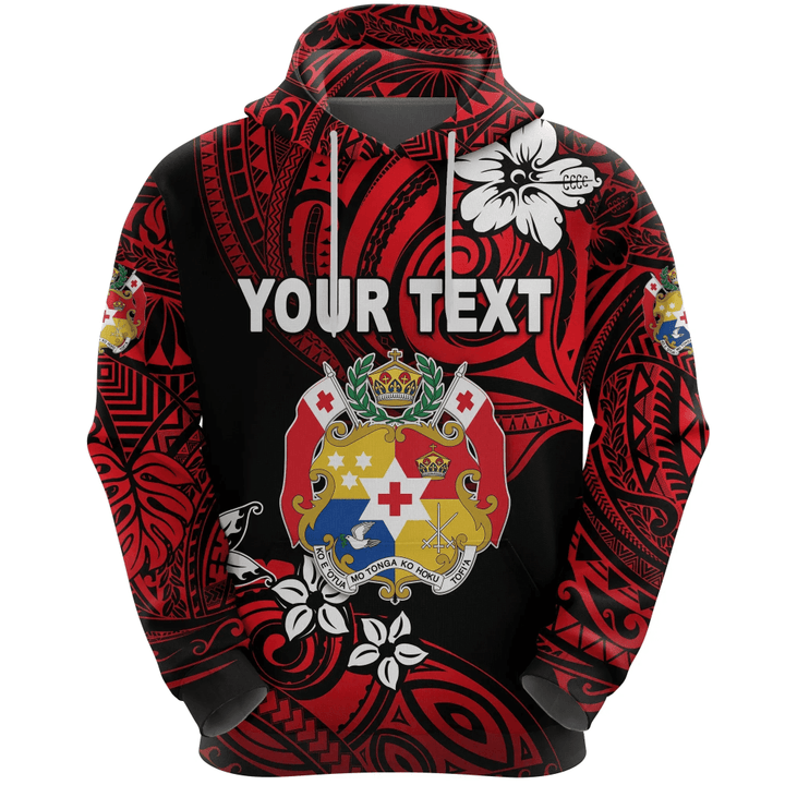 (Custom Personalised) Mate Ma'a Tonga Rugby Hoodie Polynesian Unique Vibes - Red | Lovenewzealand.co