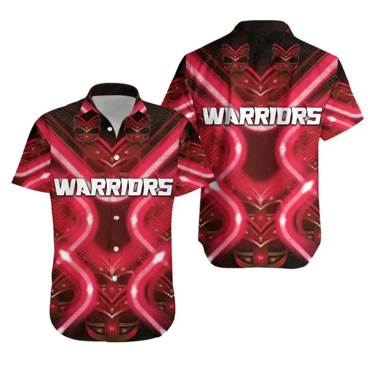New Zealand Warriors Rugby Hawaiian Shirt Original Style - Red K8 | Lovenewzealand.co
