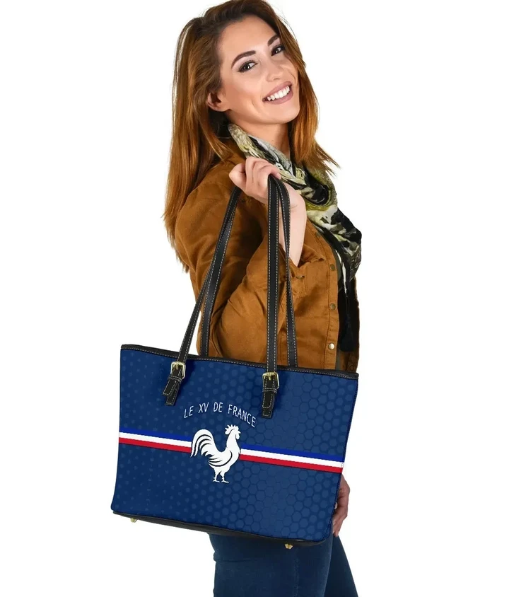 France Rugby Small Leather Tote Le XV De France K8 | Lovenewzealand.co