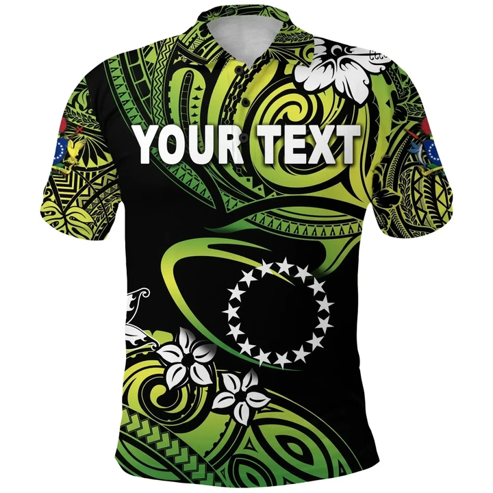 (Custom Personalised) Cook Islands Rugby Polo Shirt Unique Vibes - Green K8 | Lovenewzealand.co