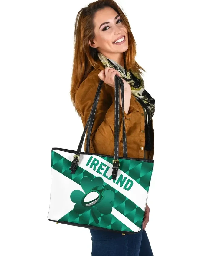 Ireland Rugby Small Leather Tote Sporty Style K8 | Lovenewzealand.co