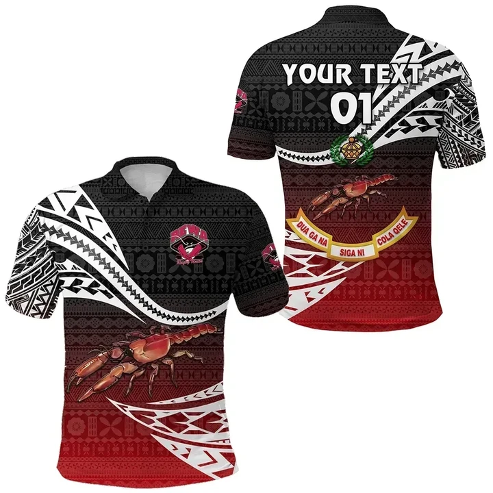 (Custom Personalised) Rewa Rugby Union Fiji Polo Shirt Unique Version - Red, Custom Text And Number K8 | Lovenewzealand.co