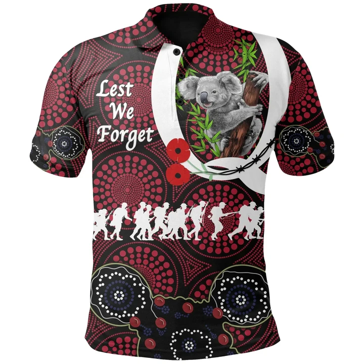 Australia Polo Shirt Queensland Reds Rugby Lest We Forget - Koala TH6 | Lovenewzealand.co