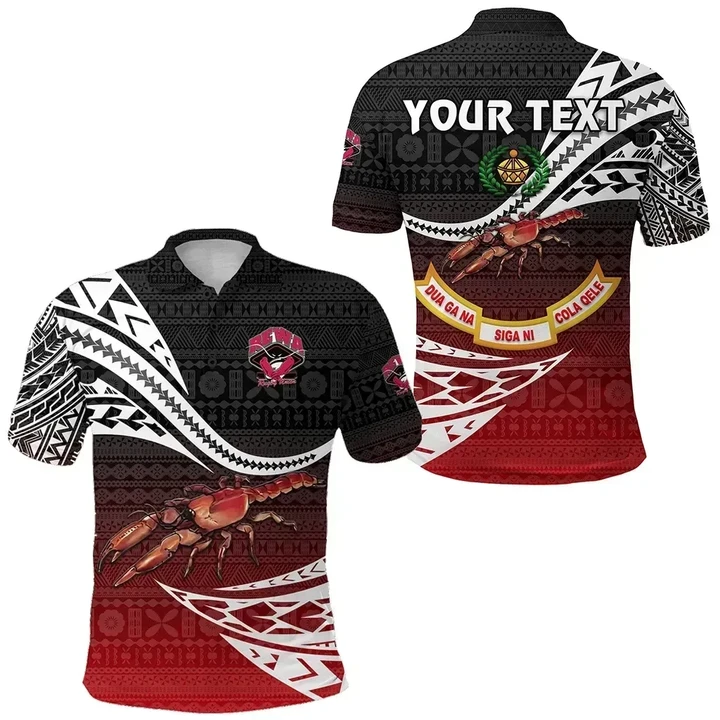 (Custom Personalised) Rewa Rugby Union Fiji Polo Shirt Unique Version - Red K8 | Lovenewzealand.co