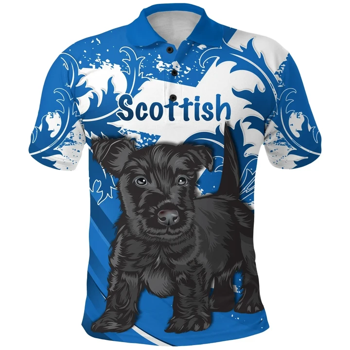 Scotland Rugby Polo Shirt Cute Scottish Terrier K13 | Lovenewzealand.co