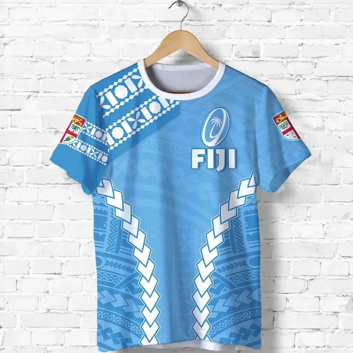 Fiji Rugby T Shirt Fresh Version Blue K13 | Lovenewzealand.co