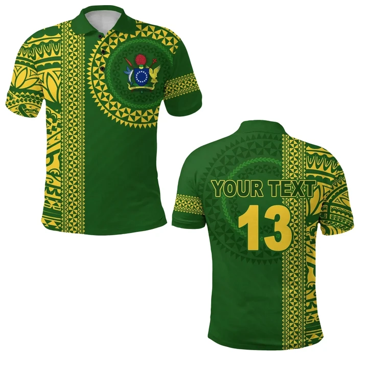 (Custom Personalised) Cook Islands Rugby Polo Shirt Notable - Custom Text and Number K13 | Lovenewzealand.co