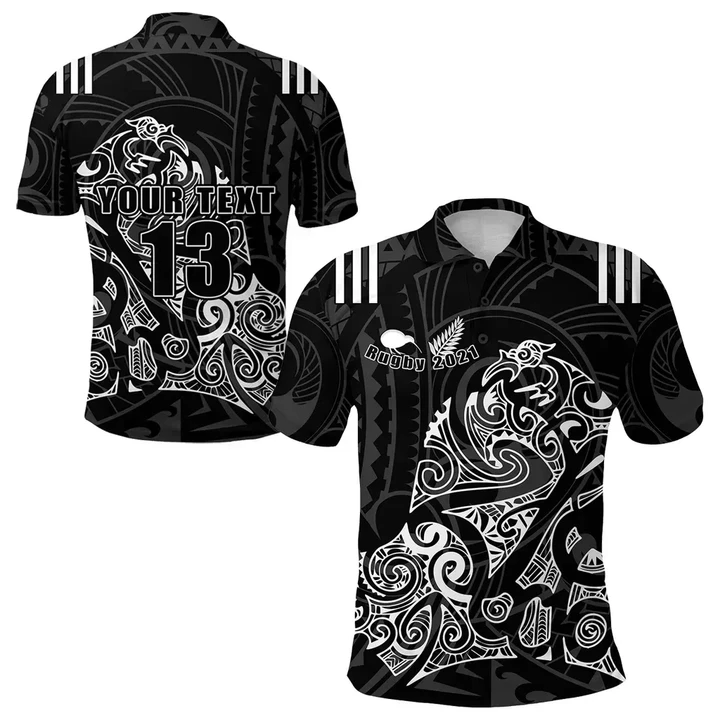 (Custom Personalised) Aotearoa Super Rugby Polo Shirt Maori Kiwi - Custom Text and Number A31 | Lovenewzealand.co