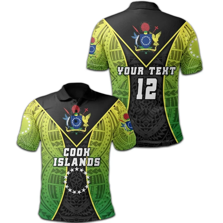 (Custom Personalised) Cook Islands Rugby Polo Shirt Style Gown TH12 | Lovenewzealand.co