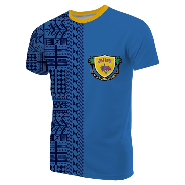 Niue Rugby T Shirt Niue Hiapo Patterns No.1 TH4 | Lovenewzealand.co