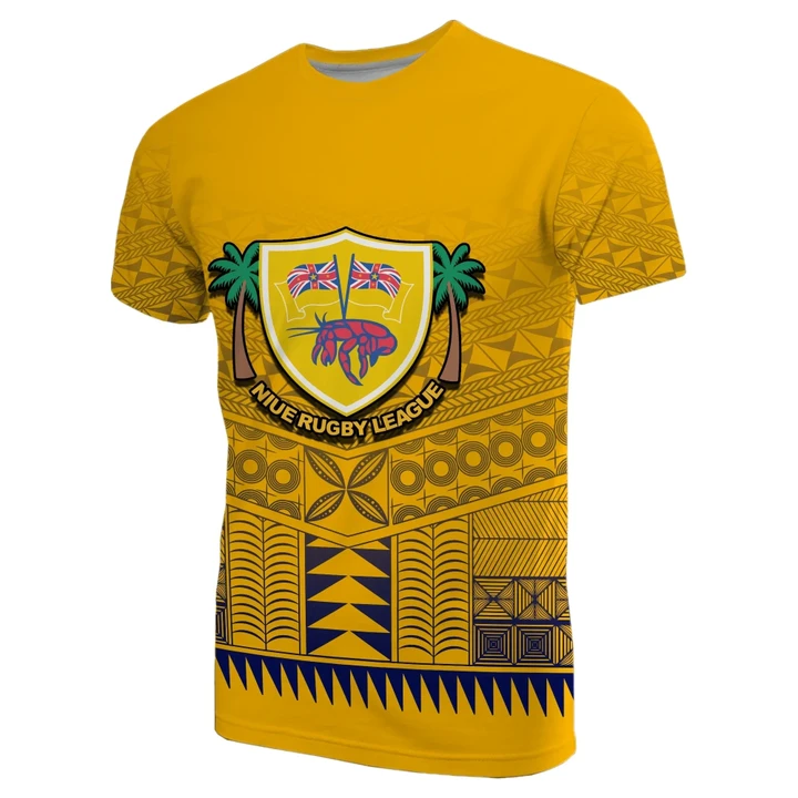 Niue Rugby T Shirt Yellow TH4 | Lovenewzealand.co