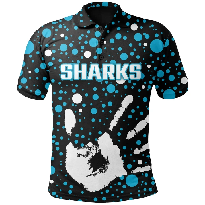 Sharks Rugby Indigenous Polo Shirt Minimalism Version TH6 | Lovenewzealand.co