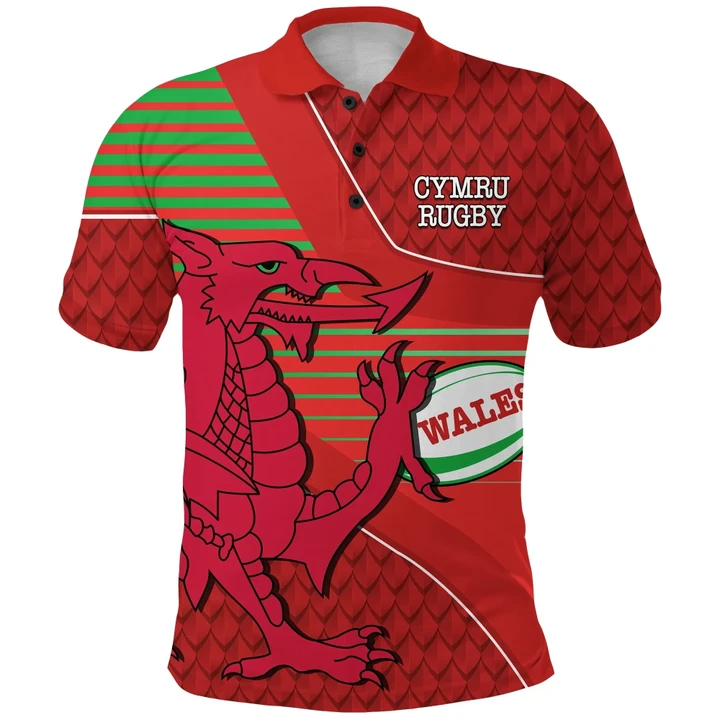 Wales Rugby Polo Shirt Dragon Special - CYMRU K13 | Lovenewzealand.co