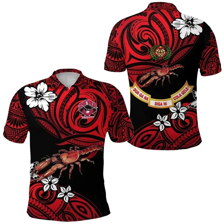 Rewa Rugby Union Fiji Polo Shirt Unique Vibes - Red K8 | Lovenewzealand.co