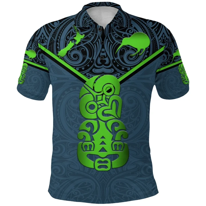 New Zealand Maori Rugby Polo Shirt Pride Version - Navy K8 | Lovenewzealand.co