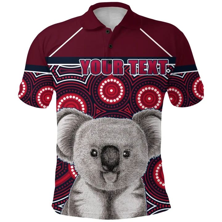 (Custom Personalised) Reds Rugby Australian Polo Shirt Simple Indigenous Queensland K13 | Lovenewzealand.co