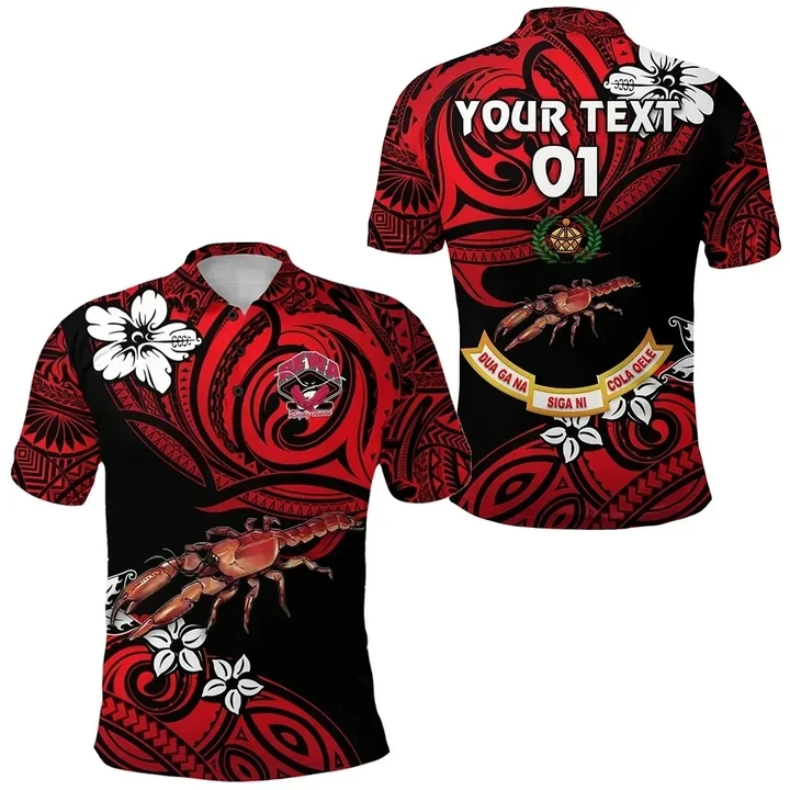 (Custom Personalised) Rewa Rugby Union Fiji Polo Shirt Unique Vibes - Red, Custom Text And Number K8 | Lovenewzealand.co