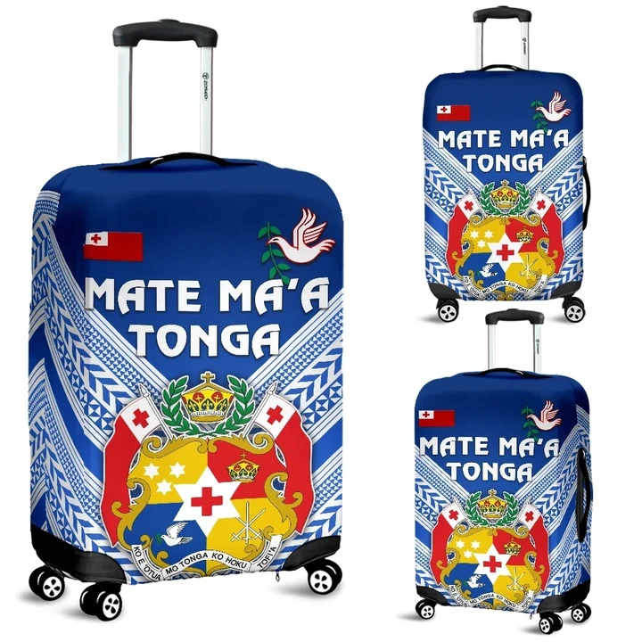 Mate Ma'a Tonga Rugby Luggage Covers Polynesian Creative Style - Blue K8 | Lovenewzealand.co