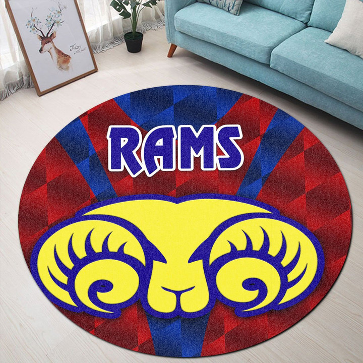 Adelaide Rams - Rugby Team Round Carpet | Lovenewzealand.co
