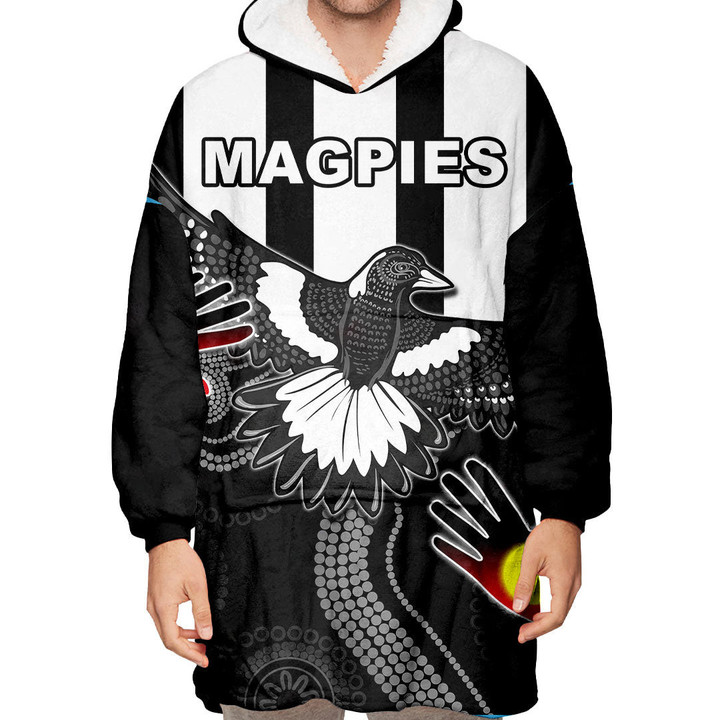 Snug Hoodie(Custom) Collingwood Magpies Naidoc - Football Team Snug Hoodie | Rugbylife.co
