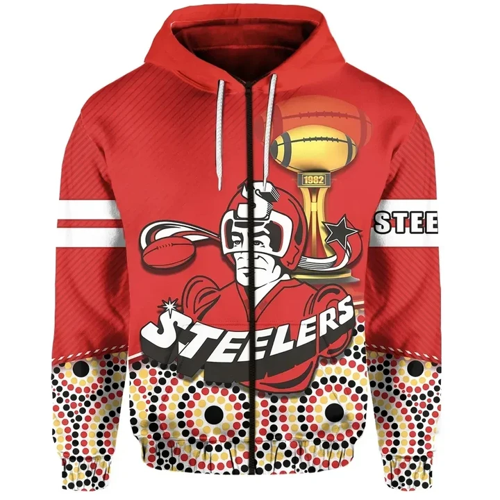 (Custom Personalised) Illawarra Steelers Zip Hoodie Bring Back Indigenous | Lovenewzealand.co