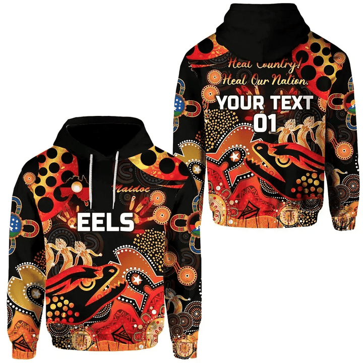 (Custom Personalised) Parramatta Hoodie Eels Indigenous Naidoc Heal Country! Heal Our Nation - Black, Custom Text And Number | Lovenewzealand.co