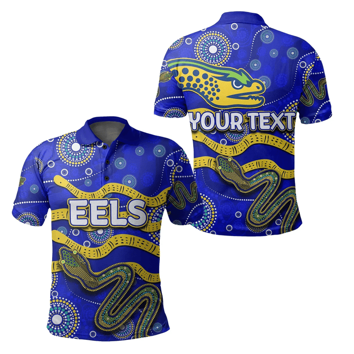 (Custom Personalised) Parramatta Eels Polo Shirt Aboriginal Tribal Style TH4 | Lovenewzealand.co