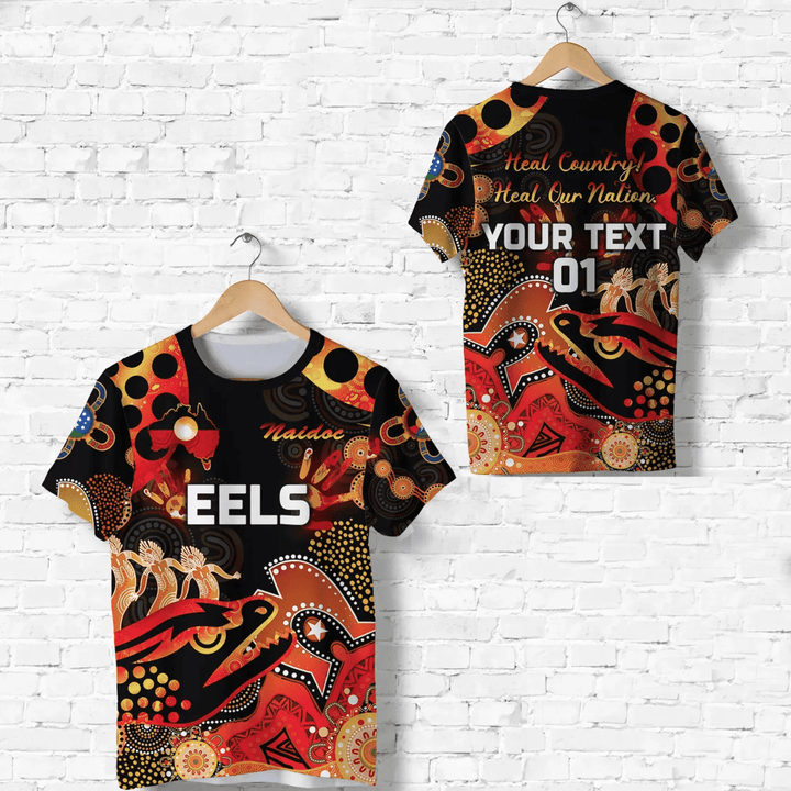 (Custom Personalised) Parramatta T Shirt Eels Indigenous Naidoc Heal Country! Heal Our Nation - Black, Custom Text And Number K8 | Lovenewzealand.co