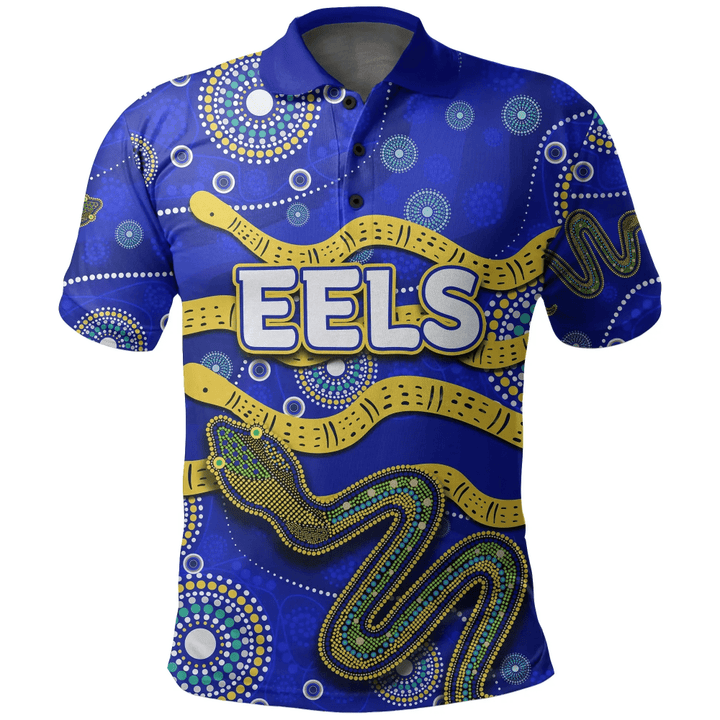 Parramatta Eels Polo Shirt Aboriginal Tribal Style TH4 | Lovenewzealand.co