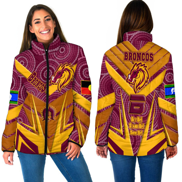 Love New Zealand Clothing - Brisbane Broncos Naidoc 2022 Sporty Style Women Padded Jacket A35 | Love New Zealand