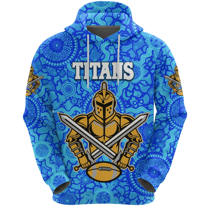 Gold Coast Titans Hoodie Indigenous Country Style - Light Blue K36| Lovenewzealand.co