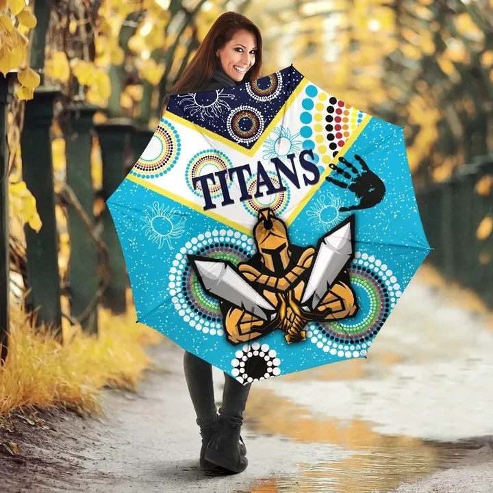 Gold Coast All Over Print Umbrellas Titans Gladiator Unique Indigenous K8 | Lovenewzealand.co