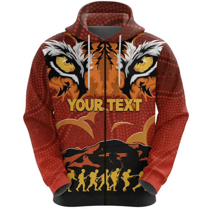 (Custom Personalised) Wests Zip Hoodie Tigers Anzac Country Style K36| Lovenewzealand.co