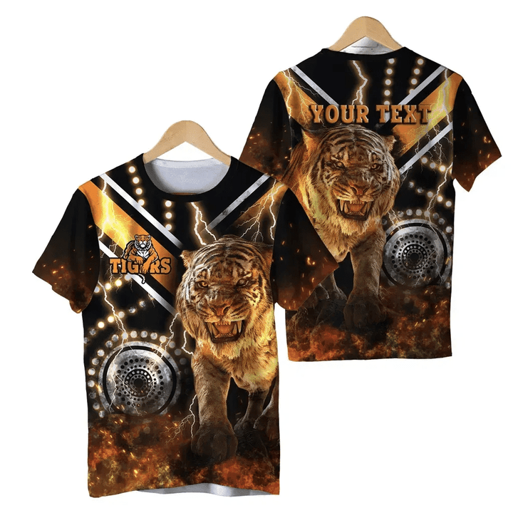 (Custom Personalised) Wests Tigers T-Shirt Version Aboriginal Tiger 3D TH12 | Lovenewzealand.co