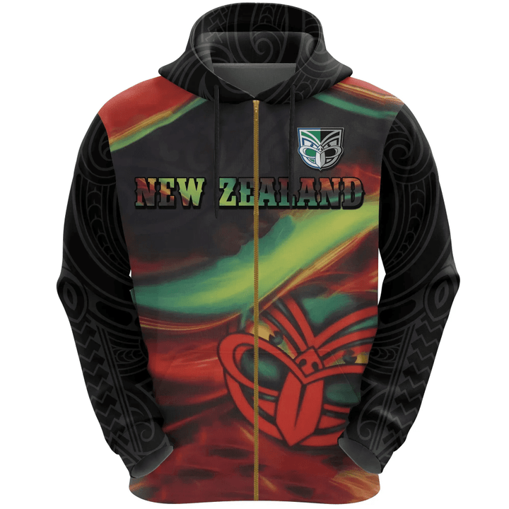 New Zealand Warriors Zip Hoodie Fire | Lovenewzealand.co