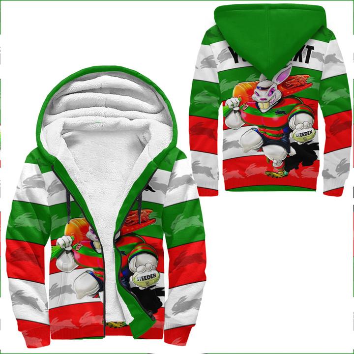Rugby Life Sherpa Hoodies - (Custom) South Sydney Rabbitohs Mascot Style A35