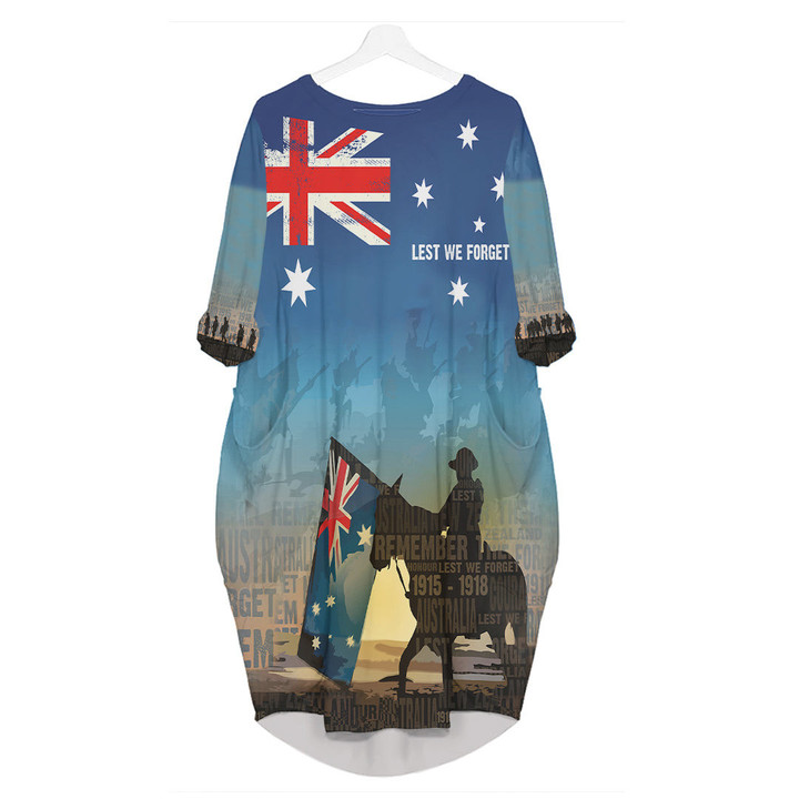 Anzac Lest We Forget The Light Horse Batwing Pocket Dress A35