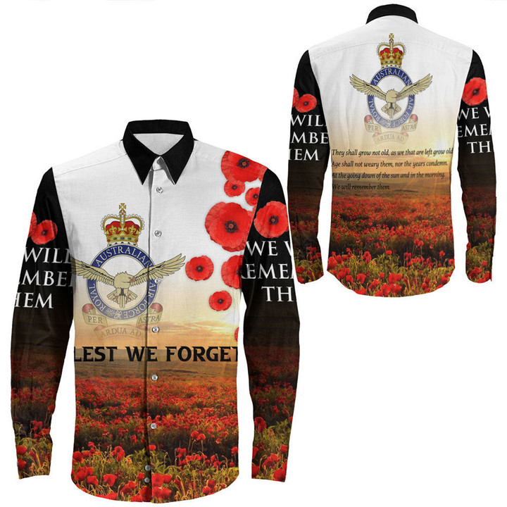 Rugbylife Clothing - Anzac Day Australian Air Force Long Sleeve Button Shirt | Rugbylife.co
