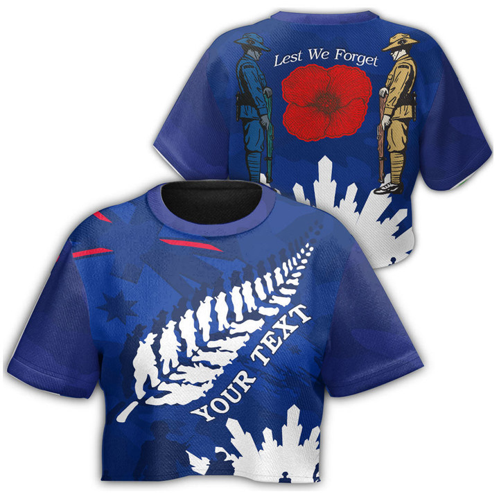 (Custom) Australia Anzac Camouflage Mix Fern Croptop T-shirt A31