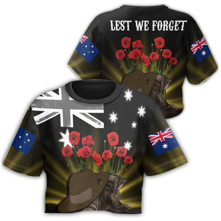 Anzac Day Hat & Boots Croptop T-shirt A31