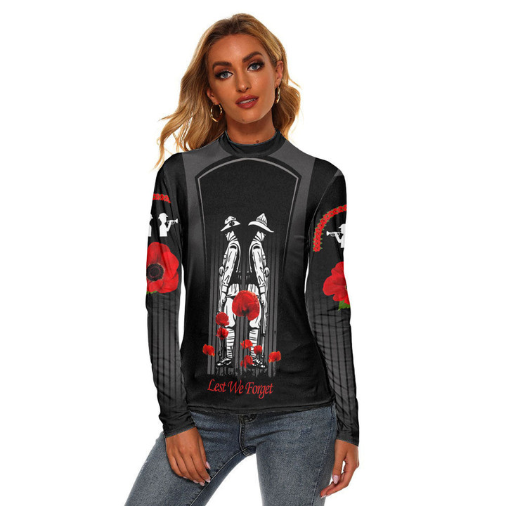 (Custom) Anzac Remembrance Day Lest We Forget Women's Stretchable Turtleneck Top A31