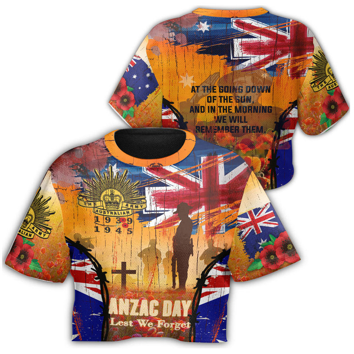 Anzac Day World War II Commemoration 39 - 45 Croptop T-shirt A31
