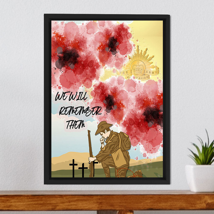 Anzac We Will Remember Them Framed Wrapped Canvas A31
