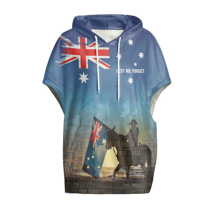 Anzac Lest We Forget The Light Horse Women's Knitted Fleece Cloak With Kangaroo Pocket A31