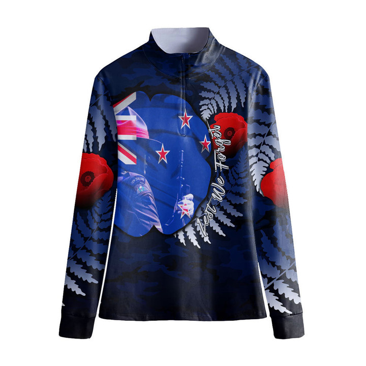 New Zealand Anzac Day Poppy Women's Stand-up Collar T-shirt A31