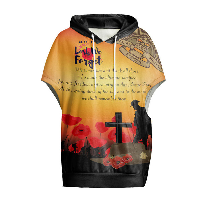 Anzac Day We Shall Remember Them Women's Knitted Fleece Cloak With Kangaroo Pocket A31