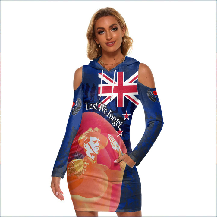 Love New Zealand Clothing - Anzac Day New Zealand Poppy -  Women's Tight Dress A95 | Love New Zealand