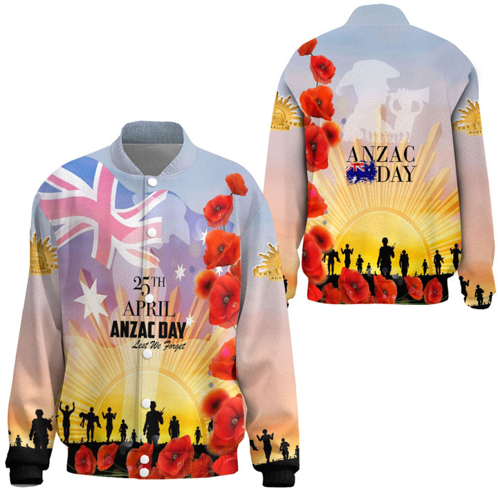 Love New Zealand Clothing - Anzac Day Australia Poppy - Thicken Stand-Collar Jacket A95 | Love New Zealand